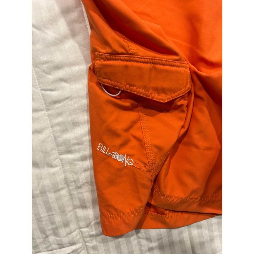 Billabong Orange Swim Trunks Board Shorts Cargo Pocket Size 36 (610) - Picture 4 of 10